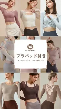 ブラパッド付きヨガ・フィットトップ（女性向け一体型）