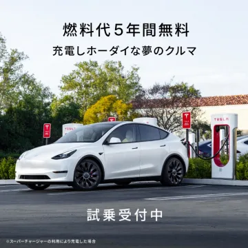 テスラ 試乗キャンペーン 燃料代5年間無料