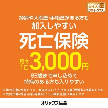 オリックス生命 ライズ・サポート・プラス 死亡保険