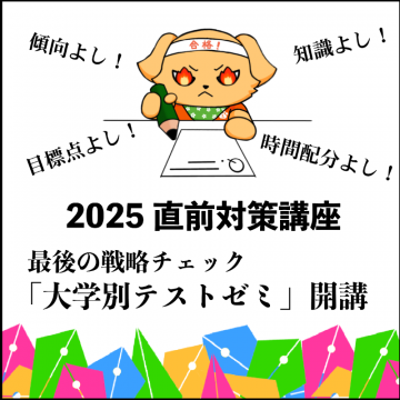 2025直前対策講座 大学別テストゼミ
