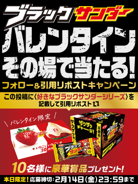 ブラックサンダー バレンタインフォロー＆リポストキャンペーン