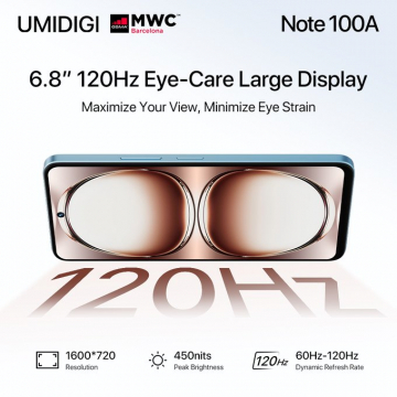 UMIDIGI Note 100A スマートフォン 120Hz大型ディスプレイ搭載