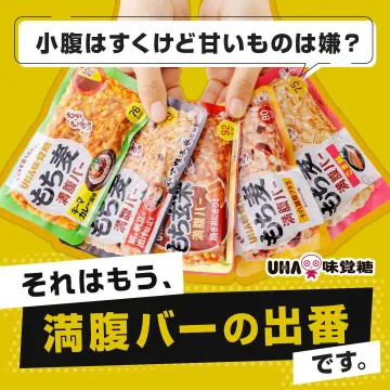 甘くない系おやつ・UHA味覚糖の満腹バーシリーズ