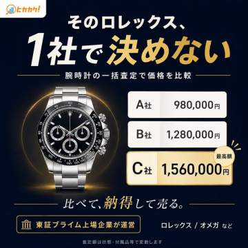 ロレックスなど高級時計の一括査定サービス