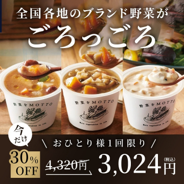 野菜をMOTTO ブランド野菜のスープセット（数量限定30％OFF）