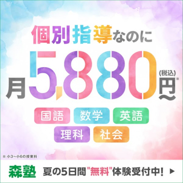 森塾 小学生向け個別指導 夏の無料体験