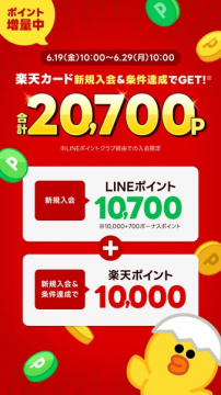 楽天カード新規入会ポイントキャンペーン（LINE連携特典）