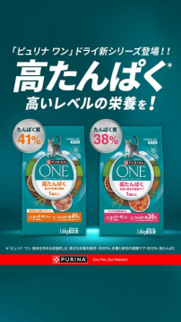 ピュリナワン 高たんぱく 猫用フード（成猫向け栄養訴求）