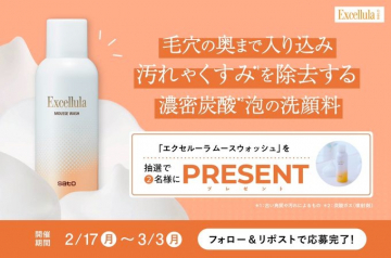 毛穴汚れを除去する濃密炭酸泡の洗顔料「エクセルーラ ムースウォッシュ」