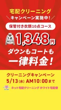 ネット宅配クリーニング保管付き10点キャンペーン