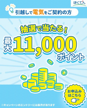 引越し時の電気契約でポイントが当たるキャンペーン