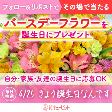 花キューピットのバースデーフラワープレゼントキャンペーン