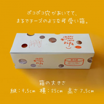 ポコポコ穴付き可愛いチーズケーキ箱