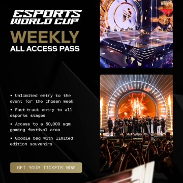 ESPORTS WORLD CUP 週間パス案内バナー
