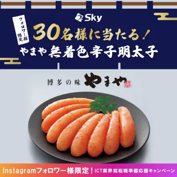 やまや無着色辛子明太子プレゼントキャンペーン（ICT業界転職準備応援）