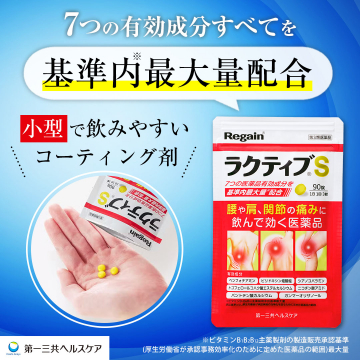 腰や肩・関節の痛みに効く医薬品ラクティブS