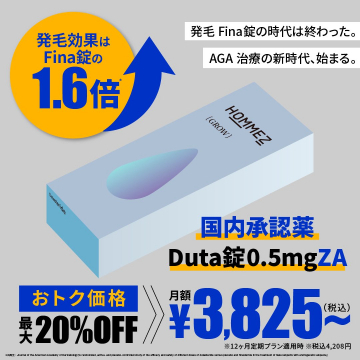 国内承認薬 Duta錠0.5mgZAによるAGA治療