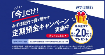 みずほ銀行の期間限定定期預金特典