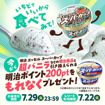 明治エッセルスーパーカップポイントプレゼントキャンペーン