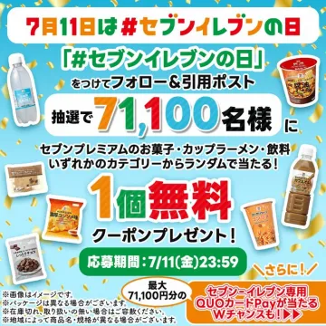 セブンイレブンの日クーポンプレゼントキャンペーン