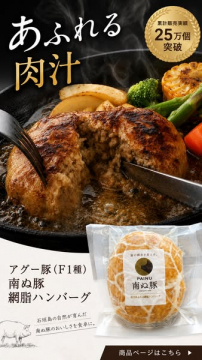 食卓で楽しむ南ぬ豚のジューシーハンバーグ