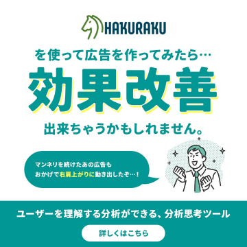 広告効果を改善する分析思考ツール「HAKURAKU」