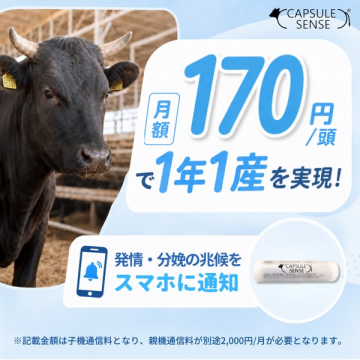 牛の発情・出産通知センサー（牧場向け繁殖管理機器）