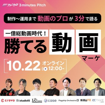 アドククロ 3 minutes Pitch 動画制作運用オンラインセミナー
