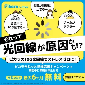 ピカラ光ねっと 10G光回線 新規キャンペーン