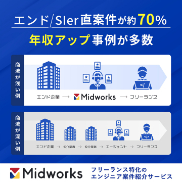 Midworks フリーランスエンジニア直案件紹介
