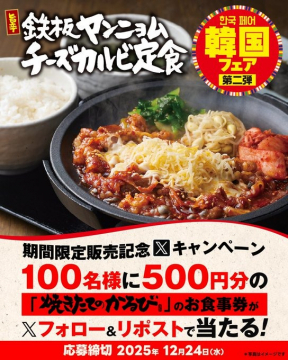 韓国フェア第二弾 鉄板ヤンニョムチーズカルビ定食