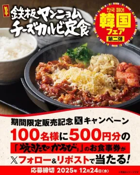 韓国フェア第二弾 鉄板ヤンニョムチーズカルビ定食