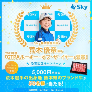 GTPAルーキー・オブ・ザ・イヤー受賞記念キャンペーン