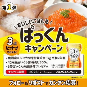 美味しいごはんをばっくん！3点セットがもらえるキャンペーン
