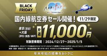 ANA国内線航空券セール（片道11,000円）