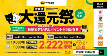 ヤマト運輸 宅急便 大還元祭 デジタルポイント抽選キャンペーン