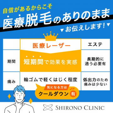 SHIRONO CLINIC 医療脱毛の実態を正直にお伝え