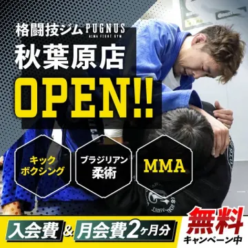 格闘技ジムPUGNUS秋葉原店新規オープン記念無料キャンペーン