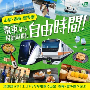 JR東日本 電車で山梨・青梅・奥多摩へ！自由時間満喫旅