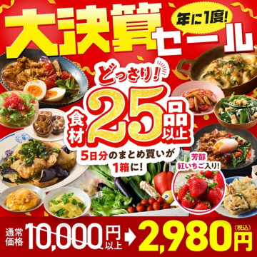 年に一度の大決算！食材25品まとめ買いセール