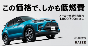 低燃費コンパクトSUV「TOYOTA RAIZE」