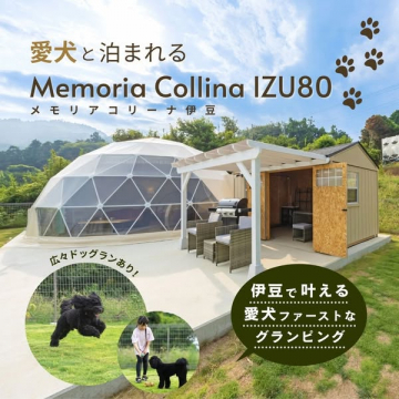 愛犬と泊まれる伊豆のグランピング施設「Memoria Collina IZU80」
