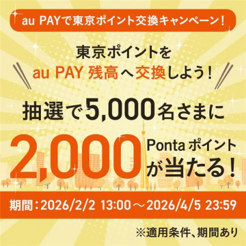 au PAY東京ポイント交換キャンペーン