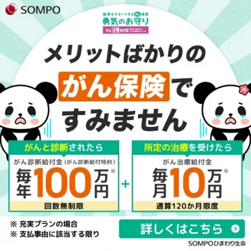 SOMPO「勇気のお守り」がん保険の保障紹介