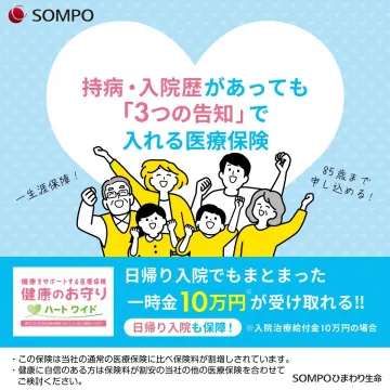 SOMPOひまわり生命「持病・入院歴があっても入れる医療保険」