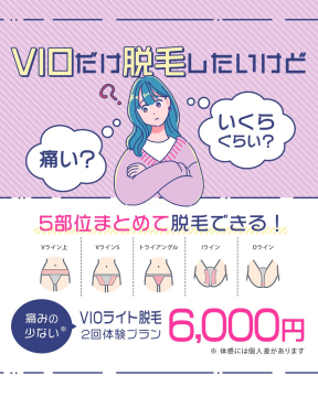 VIOライト脱毛2回体験プラン