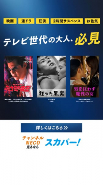 テレビ世代向け映画特集（スカパー！で視聴促進）