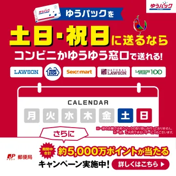 ゆうパック 土日・祝日も発送可能サービス