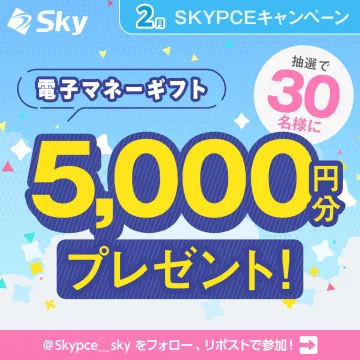 2月 SKYPCキャンペーン 電子マネーギフトプレゼント