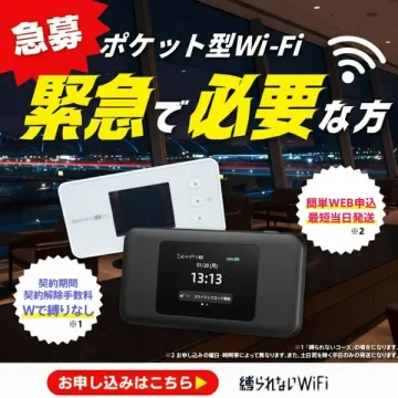 緊急用ポケット型Wi‑Fi即日発送サービス